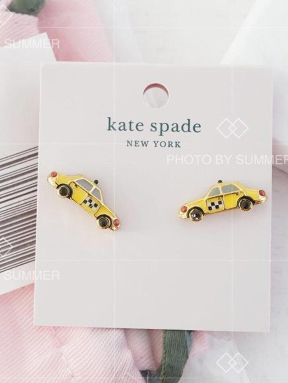 Kate Spade Ma Cherie Taxi Stud Earrings NWT